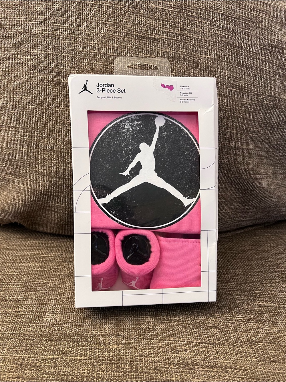 Jordan Baby 3-Piece Set in Hot Pink with Black Jumpman Cute and Cozy
